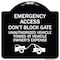 Signmission Emergency Access Don't Block Gate Unauthorized Vehicles Towed at Vehicle Owners Expe, BW-1818-24112 A-DES-BW-1818-24112 - alternate 1